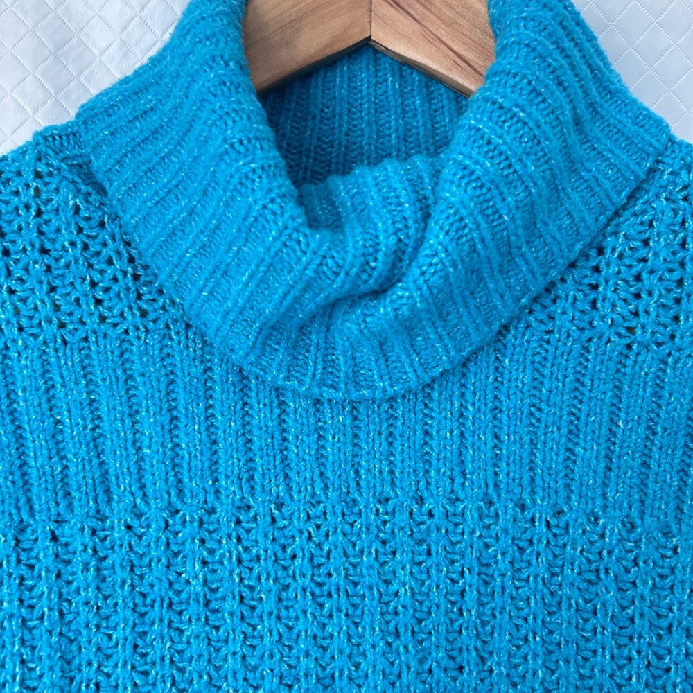 Hippie Rose Vibrant Blue Turtleneck Sweater - Picture 3 of 7